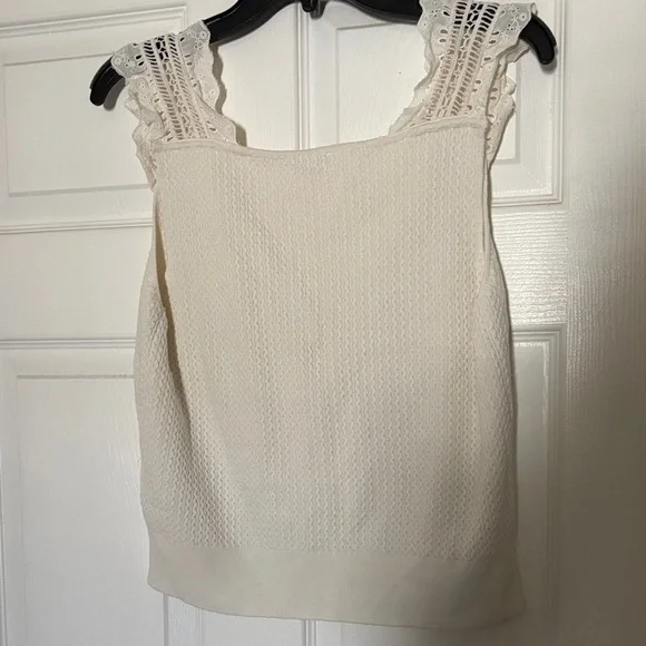 Pilcro from Anthropologie Cream Lace Detail Women's Blouse - Picture 3 of 8